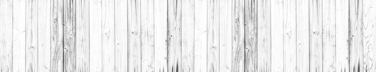 Panorama of old white wooden texture backgrounds for design.
