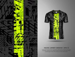 Fotobehang T shirt with texture grunge sports abstract background for extreme jersey team, racing, cycling, football, gaming, backdrop wallpaper © hasfungraphic