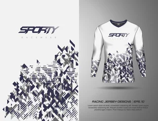 Fotobehang T shirt with texture grunge sports abstract background for extreme jersey team, racing, cycling, football, gaming, backdrop wallpaper © hasfungraphic