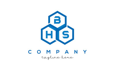 BHS three letters creative polygon hexagon logo