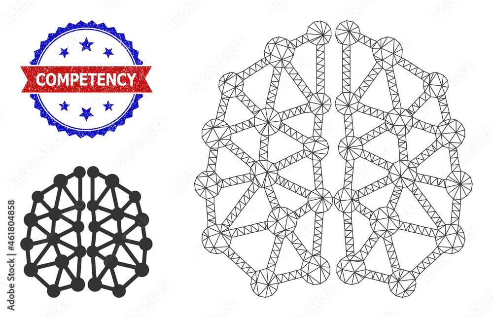 Poster network ai structure carcass illustration, and bicolor unclean competency watermark. polygonal carca