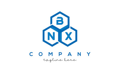 BNX three letters creative polygon hexagon logo