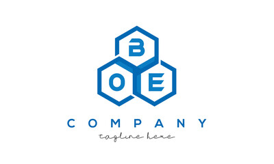 BOE three letters creative polygon hexagon logo