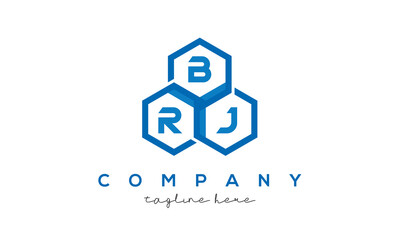 BRJ three letters creative polygon hexagon logo