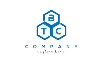 BTC three letters creative polygon hexagon logo