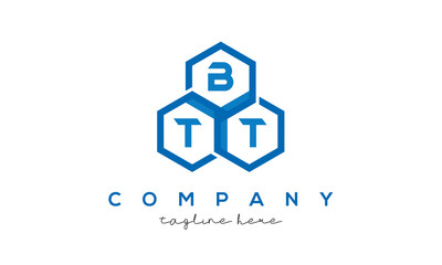 BTT three letters creative polygon hexagon logo