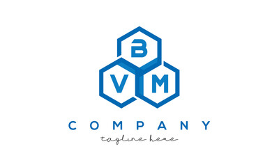 BVM three letters creative polygon hexagon logo