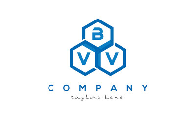 BVV three letters creative polygon hexagon logo