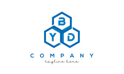 BYD three letters creative polygon hexagon logo