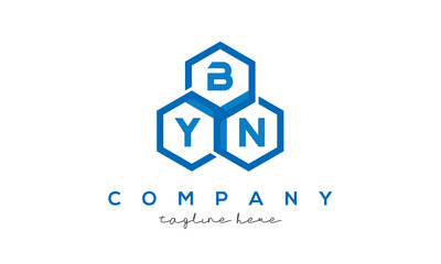 BYN three letters creative polygon hexagon logo