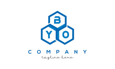 BYO three letters creative polygon hexagon logo