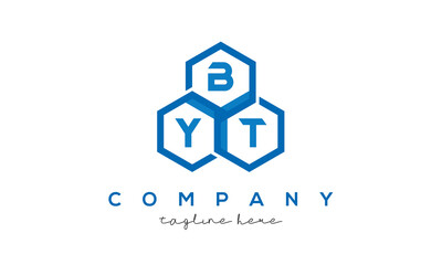 BYT three letters creative polygon hexagon logo