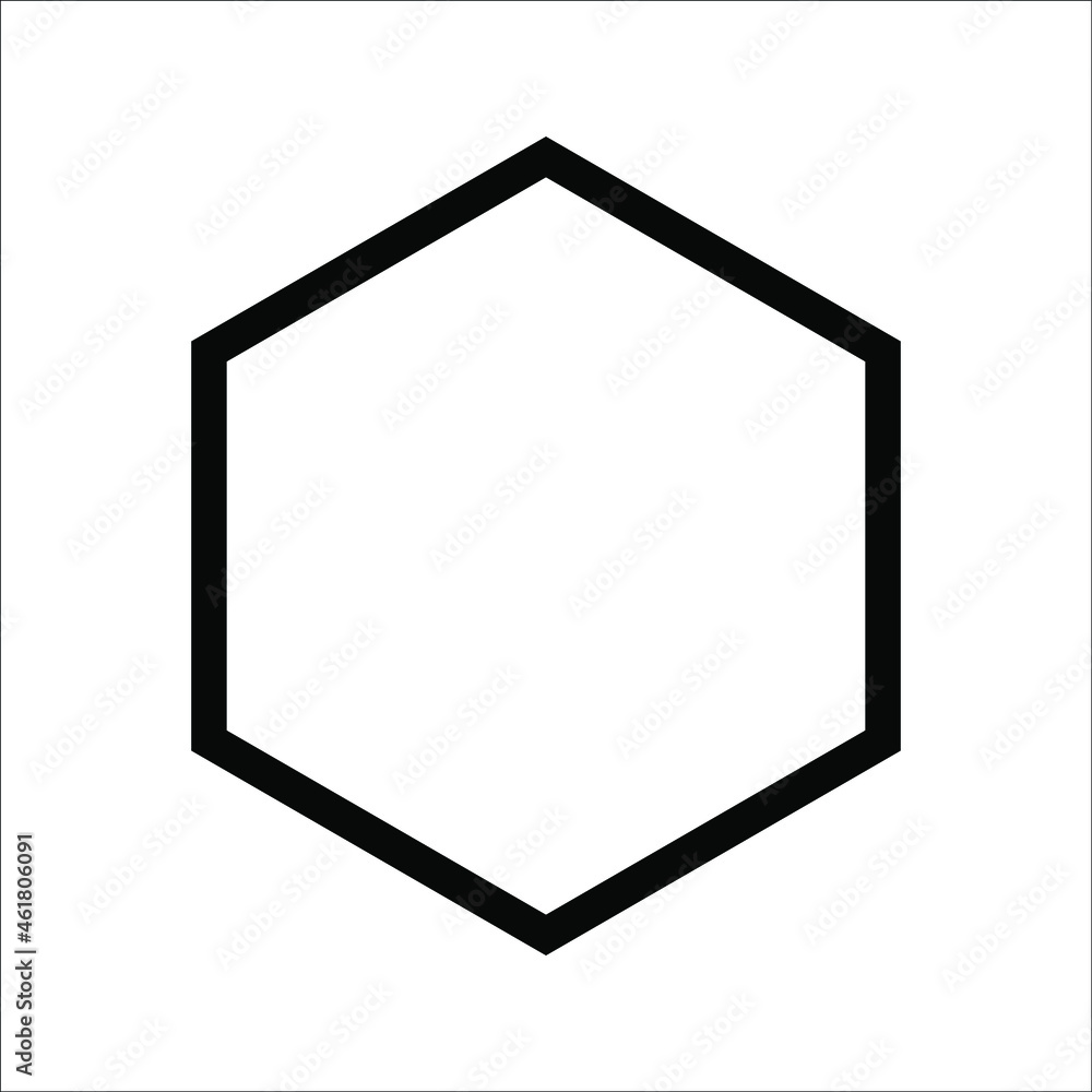 Wall mural Hexagon shape element icon outline black