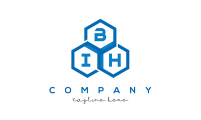 BIH three letters creative polygon hexagon logo