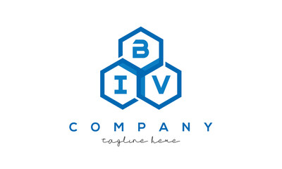 BIV three letters creative polygon hexagon logo