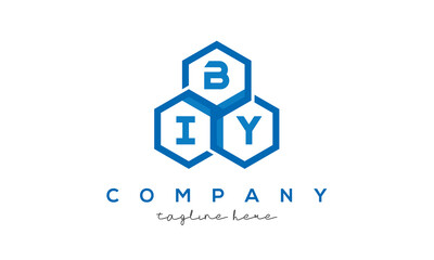 BIY three letters creative polygon hexagon logo