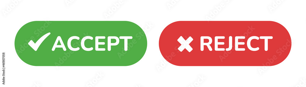 Poster accept reject button icon vector illustration.