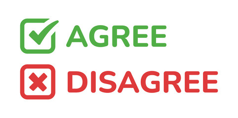 Agree and Disagree mark vector illustration.