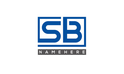 SB Letters Logo With Rectangle Logo Vector