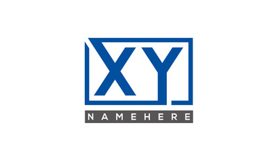 XY Letters Logo With Rectangle Logo Vector