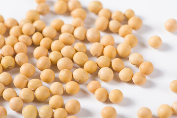 Soybean seeds isolated on white background 