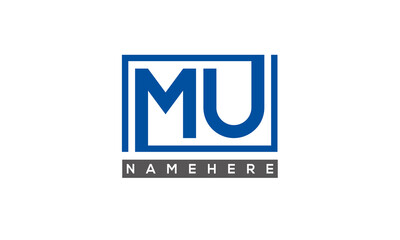 MU creative three letters logo	