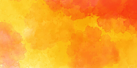 Red and yellow watercolor texture Brushed Painted Abstract Background.
