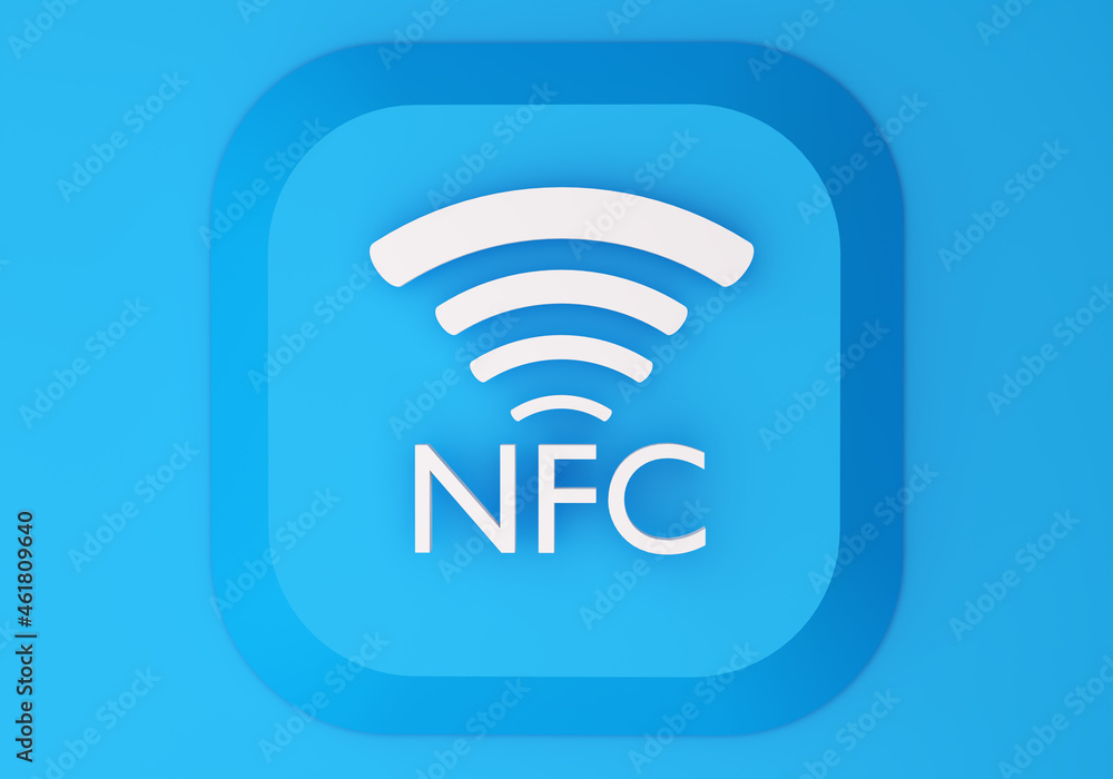 Aufkleber nfc technology. white logo nfc technology. concept tag for nfc payment. near field communication tec