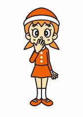 サンタクロースのコスチュームを着た女の子