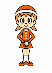 サンタクロースのコスチュームを着た女の子