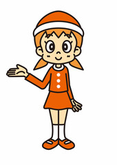 サンタクロースのコスチュームを着た女の子