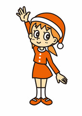 サンタクロースのコスチュームを着た女の子