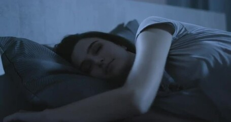 Young woman going to sleep - Powered by Adobe