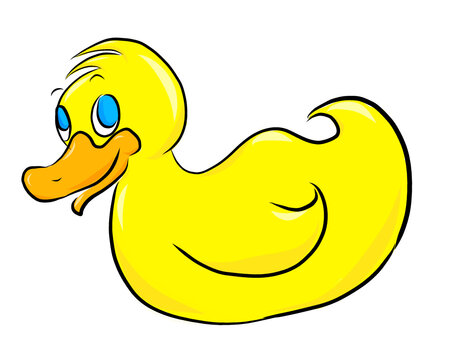 Rubber Duck Vector Cartoon Illustration