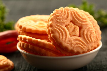 Delicious fresh baked sandwich cream biscuits 