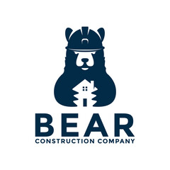 construction company logo. bear concept idea