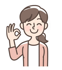 OKサインをしている女性