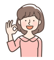 ばっちりポーズの女性