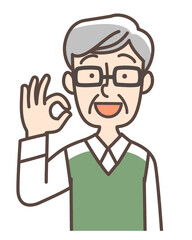 OKサイン　おじいさん