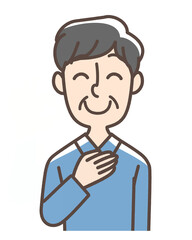 安心している男性