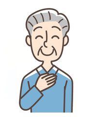 ほっとしているおじいさん