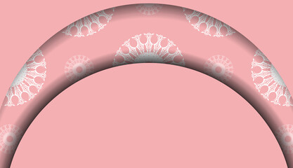 Pink banner with Greek white pattern and place for text