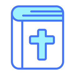 gospel blue outline icon, Merry Christmas and Happy New Year icons for web and mobile design.