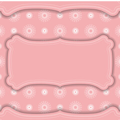 Pink banner with Indian white ornaments and place for text