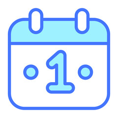 date blue outline icon, Merry Christmas and Happy New Year icons for web and mobile design.