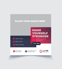 Fitness Gym Social Media Post Design Template