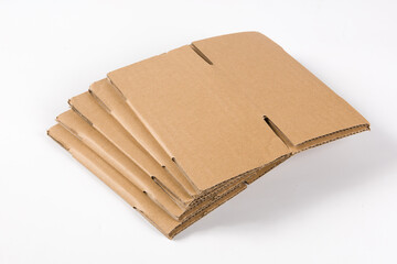 Stack Of Corrugated Boards Isolated On White Background