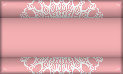 Baner pink with greek white ornament for design under the text