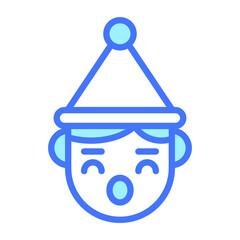 baby face blue outline icon, Merry Christmas and Happy New Year icons for web and mobile design.