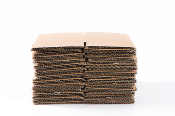Stack Of Corrugated Boards Isolated On White Background